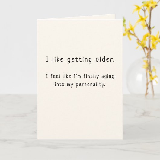 Carte Funky Birthday Card J'aime devenir plus vieux (Fleur jaune)