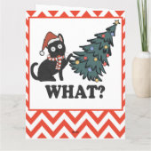 Carte Funky Black Cat Christmas Tree (Dos)