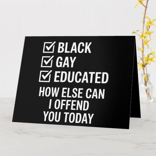 Carte Funky Black Gay pride Support Droits LGBTQ (Fleur jaune)