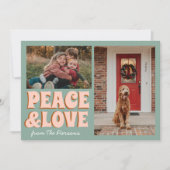 Carte Funky Blue Pink Funky Drôle Photo Noël (Devant)