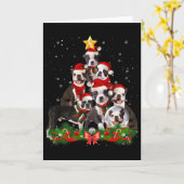 Carte Funky Boston Terrier Dog Christmas Tree (Fleur jaune)