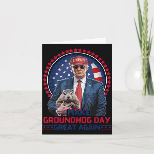 Carte Funky Cool Trump Groundhog Make Groundhog Day Grea (Devant)