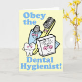 Carte Funky Dental Hygienist (Fleur jaune)