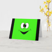 Carte Funky Face Lime Green Birthday Card (Fleur jaune)