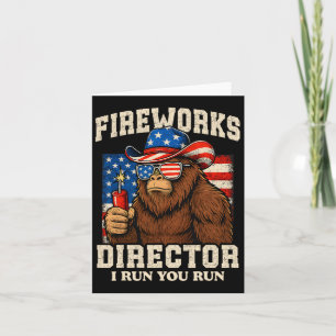 Carte Funky Fireworks Director Bigfoot 4 juillet Usa F