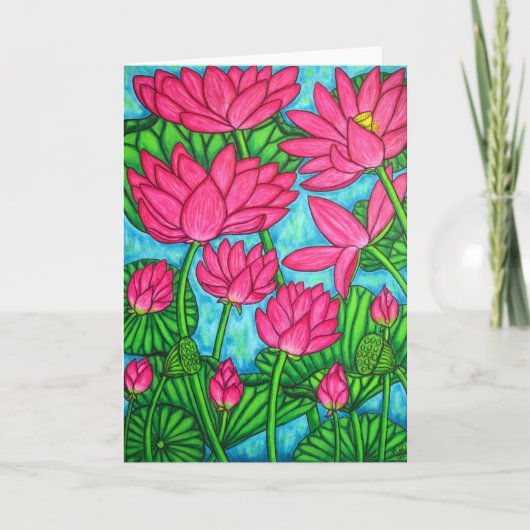 Carte Funky Floral - Lotus Greeting Card (Devant)