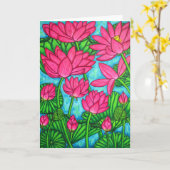 Carte Funky Floral - Lotus Greeting Card (Fleur jaune)