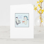 Carte Funky Give Us a Smooch Illustré en train de s'embr (Fleur jaune)