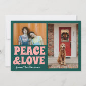 Carte Funky Green Pink Funny Sympa Photo Noël (Devant)