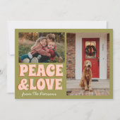 Carte Funky Green Pink Funny Sympa Photo Noël (Devant)