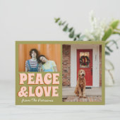 Carte Funky Green Pink Funny Sympa Photo Noël (Debout devant)