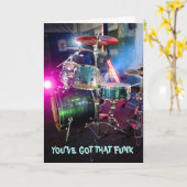 Carte Funky Groove Drummer Se Bien Bientôt (Fleur jaune)