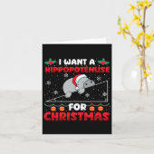Carte Funky Noël Math Enseignant Hippopoténose Math Lo (Fleur jaune)
