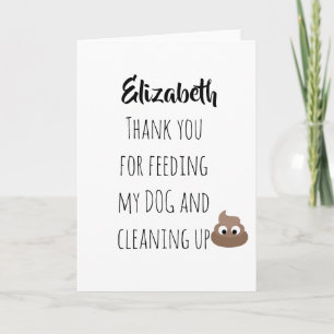 Carte Funky Pet Sitting Card Merci Chien Sitter POOP