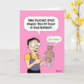 Carte Funky Psychic Sock Singe Anniversaire (Fleur jaune)