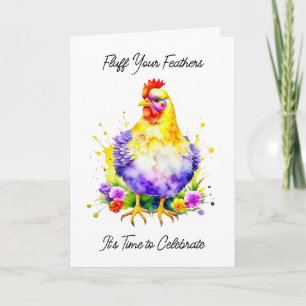 Carte Funky Puns de poulet Anniversaire
