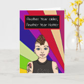 Carte Funky Sarcastic Pop Art Anniversaire (Fleur jaune)