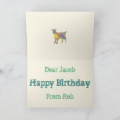 Carte Funky Starburst Chèvre Colorée Mignonne Animal Art (Intérieur)