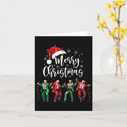 Carte Funky Trump Dance Santa Claus Joyeux Noël Noël Noë (Fleur jaune)