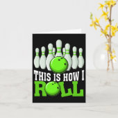 Carte Funky Vintage Bowling Bowler Bowling Lover Bo (Fleur jaune)