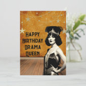 Carte Funky Vintage Drama Queen Anniversaire (Debout devant)