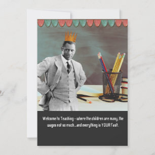 Carte Funky Welcome Enseignant Vintage Black Man