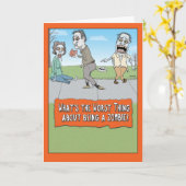 Carte Funky Zombie Cerveau Pâtes Halloween (Fleur jaune)