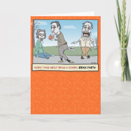 Carte Funky Zombie Cerveau Pâtes Halloween (Devant)