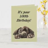 Carte Funny 100e anniversaire Personnaliser Labrador Ret (Fleur jaune)