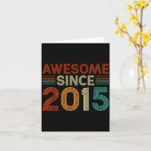 Carte Funny 10 Year Old Awesome Since 2015 Birthday Son  (Fleur jaune)