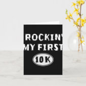 Carte Funny 10k Race Training New Runner Gift My First 1 (Fleur jaune)