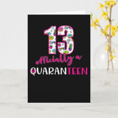 Carte Funny 13th Quarantine Birthday (Fleur jaune)
