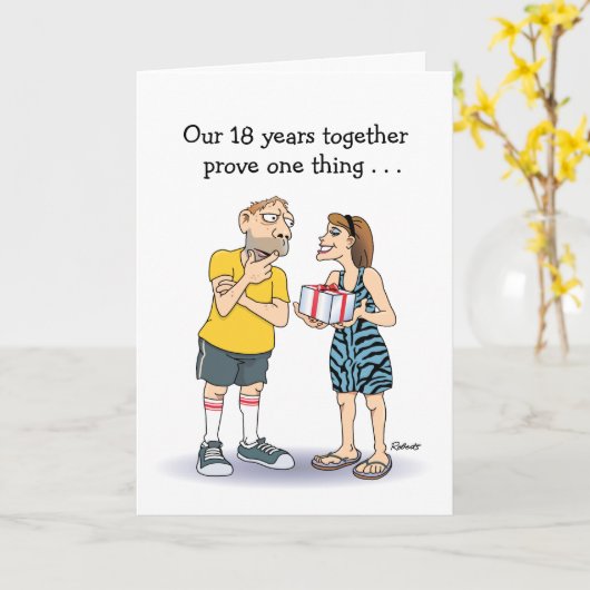 Carte Funny 18e anniversaire (Fleur jaune)