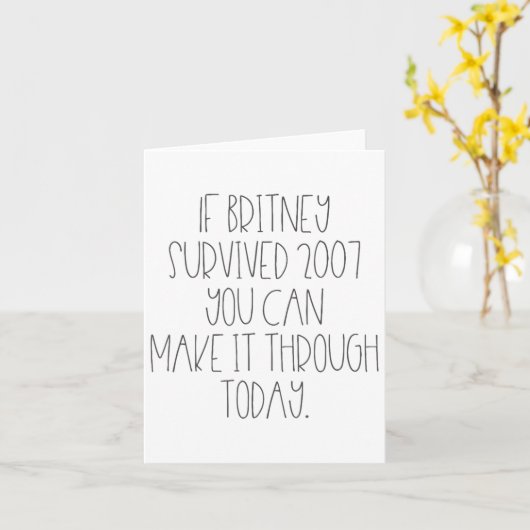 Carte Funny 2007 Britney Motivational  (Fleur jaune)