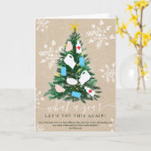 Carte Funny 2020 année sapin de Noël aquarelle 7 photos (Fleur jaune)