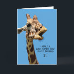 Carte Funny 21st Birthday Card<br><div class="desc">Carte de 21ème anniversaire de girafe drôle personnalisable avec votre message personnalisé. Vous pouvez modifier l'âge en cliquant sur le 21 et en modifiant le texte.</div>