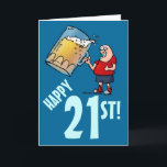 Carte Funny 21st Birthday Card avec dessin de la grande<br><div class="desc">Envoyez des voeux d'anniversaire amusants à votre buveur de bière préféré sur leur grand 21! Customise-le ! Changez cette carte à votre goût...  changez le libellé,  la couleur de l'arrière - plan ou ajoutez votre propre message ! Cliquez simplement sur "customisez-le". Santé!</div>