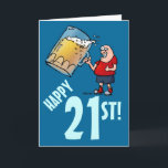 Carte Funny 21st Birthday Card avec dessin de la grande<br><div class="desc">Envoyez des voeux d'anniversaire amusants à votre buveur de bière préféré sur leur grand 21! Customise-le ! Changez cette carte à votre goût...  changez le libellé,  la couleur de l'arrière - plan ou ajoutez votre propre message ! Cliquez simplement sur "customisez-le". Santé!</div>