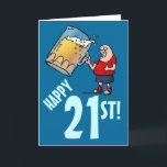 Carte Funny 21st Birthday Card avec dessin de la grande<br><div class="desc">Envoyez des voeux d'anniversaire amusants à votre buveur de bière préféré sur leur grand 21! Customise-le ! Changez cette carte à votre goût...  changez le libellé,  la couleur de l'arrière - plan ou ajoutez votre propre message ! Cliquez simplement sur "customisez-le". Santé!</div>