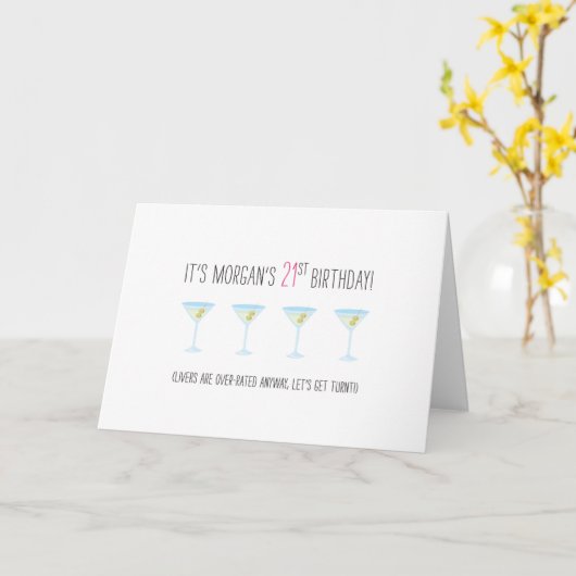 Carte Funny 21st Birthday Card - Les foies sont surévalu (Fleur jaune)