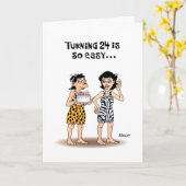 Carte Funny 24e anniversaire (Fleur jaune)
