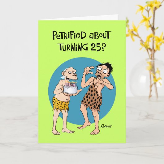 Carte Funny 25e anniversaire (Fleur jaune)