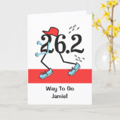 Carte Funny 26.2 Finisseur de coureur de marathon (Fleur jaune)
