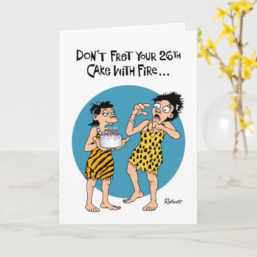 Carte Funny 26e anniversaire (Fleur jaune)