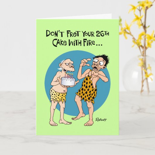 Carte Funny 26e anniversaire (Fleur jaune)