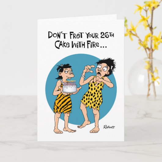 Carte Funny 26e anniversaire (Fleur jaune)