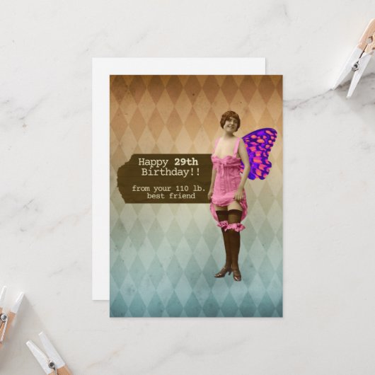 Carte Funny 29 Encore meilleur ami Anniversaire (Devant/Arrière en situation)