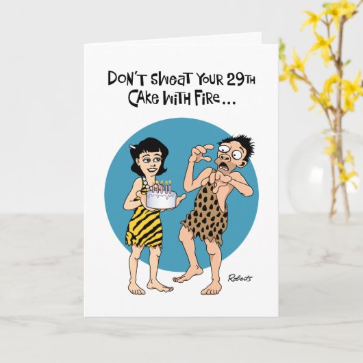 Carte Funny 29e anniversaire (Fleur jaune)