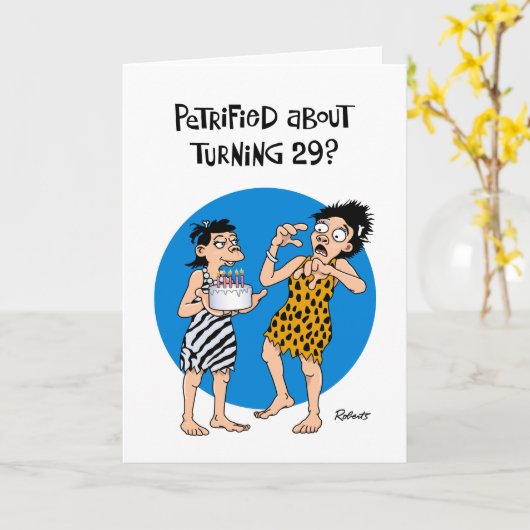 Carte Funny 29e anniversaire (Fleur jaune)
