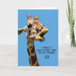 Carte Funny 30th Birthday Card<br><div class="desc">Carte de 30ème anniversaire de girafe amusante,  personnalisable avec votre message personnalisé. Vous pouvez modifier l'âge en cliquant sur le 30/30ème à l'avant et à l'intérieur et modifier le texte.</div>